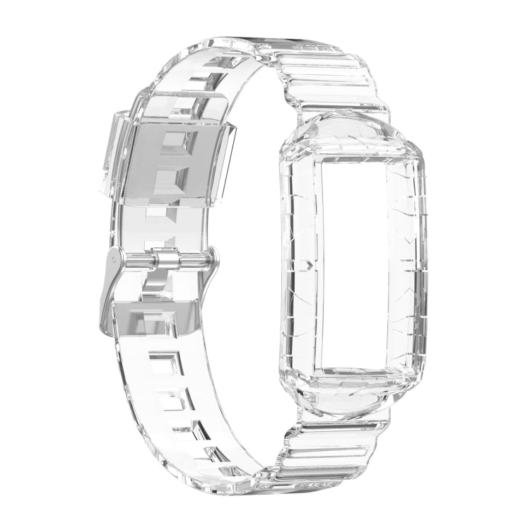 For Fitbit Charge 6 / 5 / 4 / 3 Armor Integrated TPU Watch Band(Transparent) - Watch Bands by PMC Jewellery | Online Shopping South Africa | PMC Jewellery | Buy Now Pay Later Mobicred