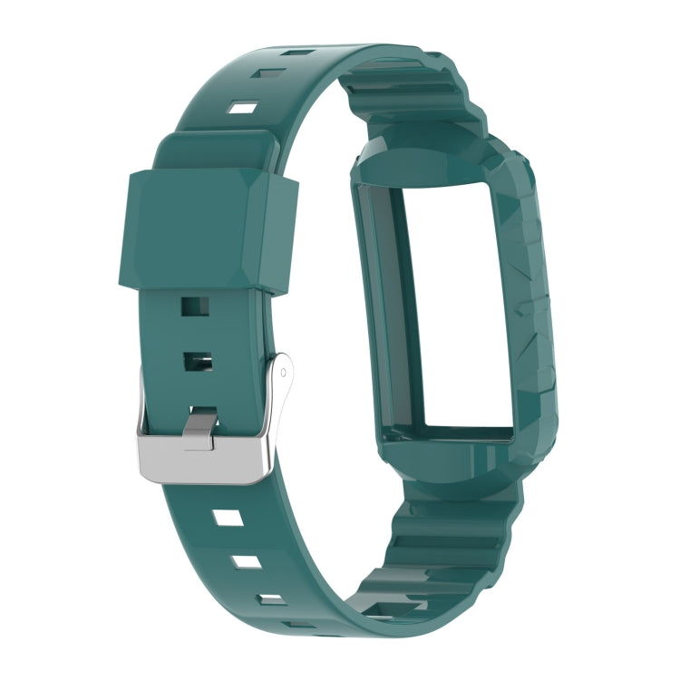 For Fitbit Charge 6 / 5 / 4 / 3 Armor Integrated TPU Watch Band(Pine Green) - Watch Bands by PMC Jewellery | Online Shopping South Africa | PMC Jewellery | Buy Now Pay Later Mobicred