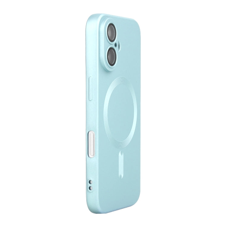 For iPhone 16 Plus ENKAY MagSafe Matte TPU Phone Case with Lens Film(Blue) - iPhone 16 Plus Cases by ENKAY | Online Shopping South Africa | PMC Jewellery | Buy Now Pay Later Mobicred