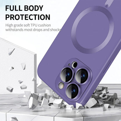 For iPhone 16 Plus ENKAY MagSafe Matte TPU Phone Case with Lens Film(Purple) - iPhone 16 Plus Cases by ENKAY | Online Shopping South Africa | PMC Jewellery | Buy Now Pay Later Mobicred