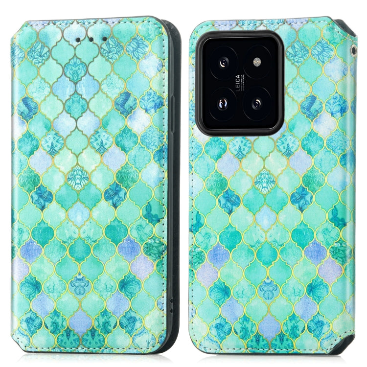 For Xiaomi 14 CaseNeo Colorful Magnetic Leather Phone Case(Emeralds) - 14 Cases by PMC Jewellery | Online Shopping South Africa | PMC Jewellery | Buy Now Pay Later Mobicred