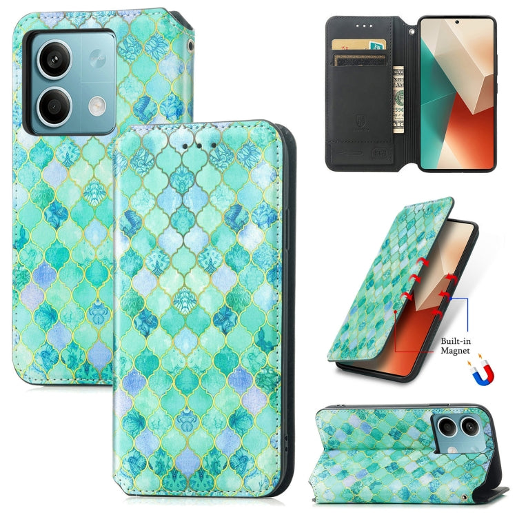 For Xiaomi Redmi Note 13 5G CaseNeo Colorful Magnetic Leather Phone Case(Emeralds) - Note 13 Cases by PMC Jewellery | Online Shopping South Africa | PMC Jewellery | Buy Now Pay Later Mobicred