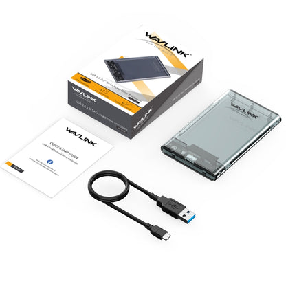 WAVLINK ST239 USB3.0 Transparent SATA External Solid-state SSD 2.5-inch Mobile Hard Disk Case - HDD Enclosure by WAVLINK | Online Shopping South Africa | PMC Jewellery | Buy Now Pay Later Mobicred