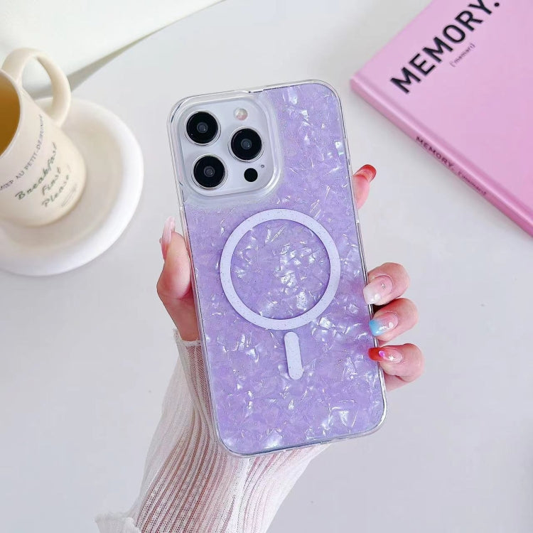 For iPhone 12 Pro Max Shell Texture MagSafe TPU Phone Case(Purple) - iPhone 12 Pro Max Cases by PMC Jewellery | Online Shopping South Africa | PMC Jewellery