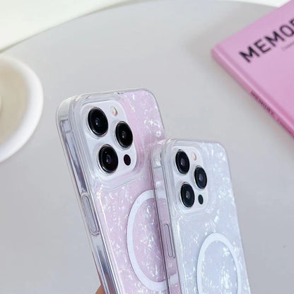 For iPhone 15 Shell Texture MagSafe TPU Phone Case(Dazzling) - iPhone 15 Cases by PMC Jewellery | Online Shopping South Africa | PMC Jewellery