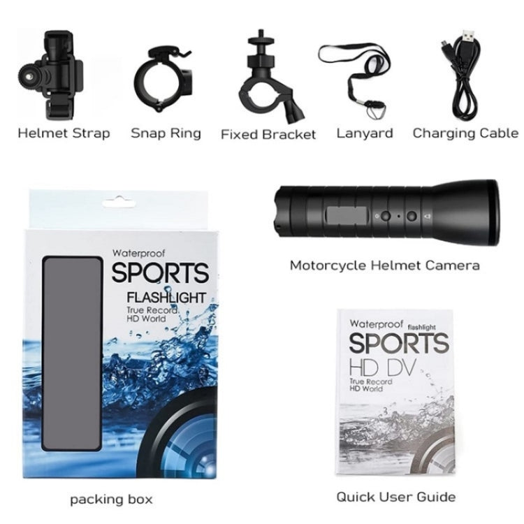 H51 Bike Video Recorder Flashlight Compass Motorcycle Helmet Camera Generalplus HD Sports Camera - Other Camera by PMC Jewellery | Online Shopping South Africa | PMC Jewellery | Buy Now Pay Later Mobicred