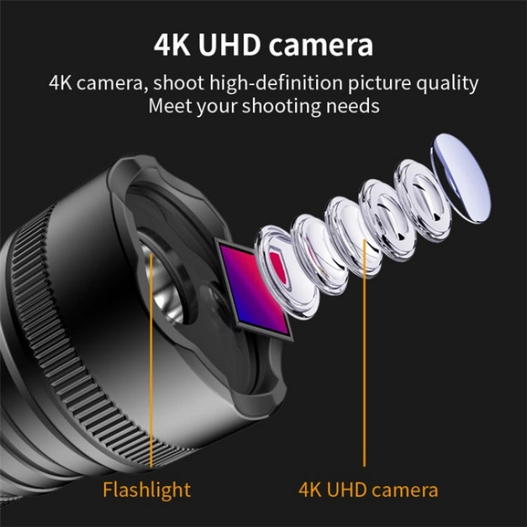 H66B 120-degree Wide Angle 4K Ultra HD Bike Helmet Camera Waterproof Flashlight Camcorder - Other Camera by PMC Jewellery | Online Shopping South Africa | PMC Jewellery | Buy Now Pay Later Mobicred