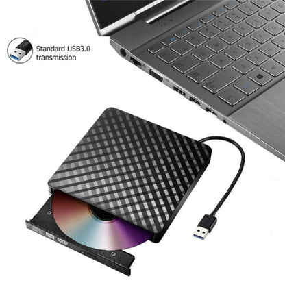 633 Rhombus Pattern USB3.0 Computer Laptop External Optical Drive Burner DVD Write(Black) - Rewritable Drive by PMC Jewellery | Online Shopping South Africa | PMC Jewellery | Buy Now Pay Later Mobicred