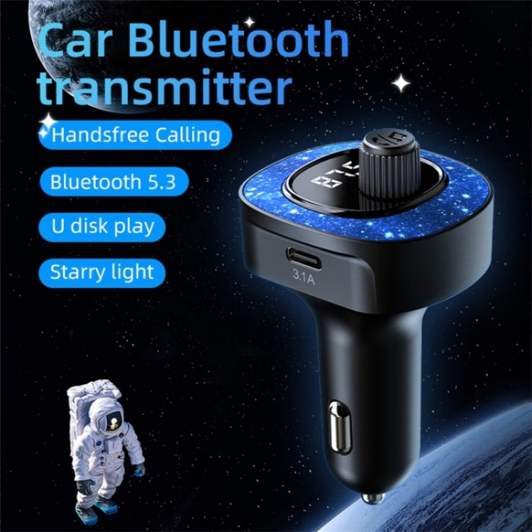 C41 Star Light Car Charger ABS Adapter FM Transmitter Bluetooth Hands-free Call MP3 Music Player - Bluetooth Car Kits by PMC Jewellery | Online Shopping South Africa | PMC Jewellery | Buy Now Pay Later Mobicred