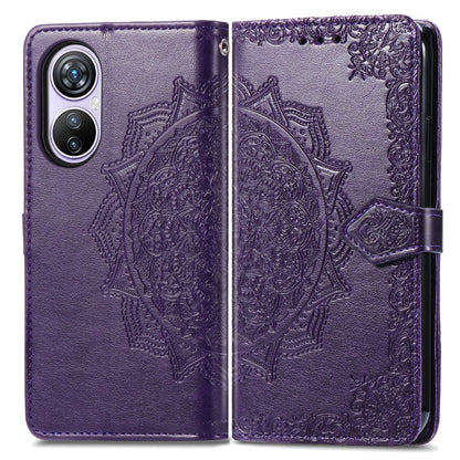 For Blackview A200 Pro Mandala Flower Embossed Leather Phone Case(Purple) - More Brand by PMC Jewellery | Online Shopping South Africa | PMC Jewellery | Buy Now Pay Later Mobicred