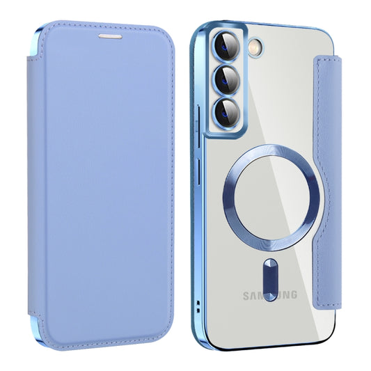 For Samsung Galaxy S22 5G MagSafe Magnetic RFID Anti-theft Leather Phone Case(Blue) - Galaxy S22+ 5G Cases by PMC Jewellery | Online Shopping South Africa | PMC Jewellery