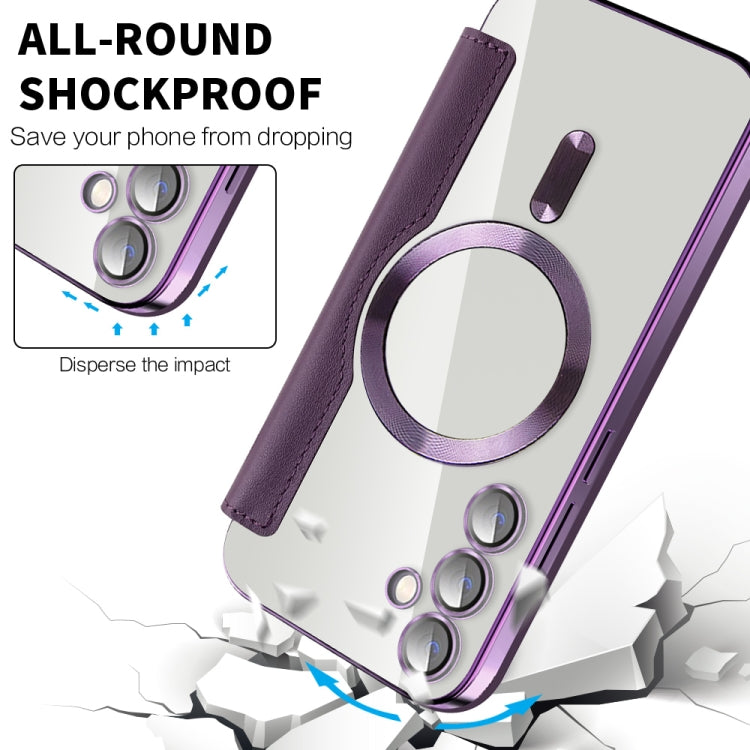 For Samsung Galaxy S23 FE 5G MagSafe Magnetic RFID Anti-theft Leather Phone Case(Purple) - Galaxy S23 FE 5G Cases by PMC Jewellery | Online Shopping South Africa | PMC Jewellery