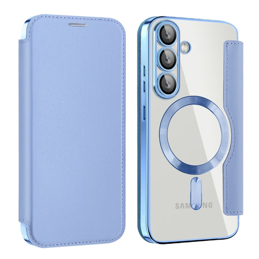 For Samsung Galaxy S25 5G Shield MagSafe RFID Anti-theft Leather Phone Case(Blue) - Galaxy S25 5G Cases by PMC Jewellery | Online Shopping South Africa | PMC Jewellery | Buy Now Pay Later Mobicred