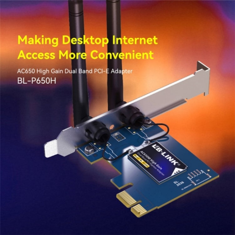 LB-LINK BL-P650H PCI-E 2.4G / 5G Dual-band Computer Wireless Network Adapter AC Network Card - USB Network Adapter by LB-LINK | Online Shopping South Africa | PMC Jewellery | Buy Now Pay Later Mobicred