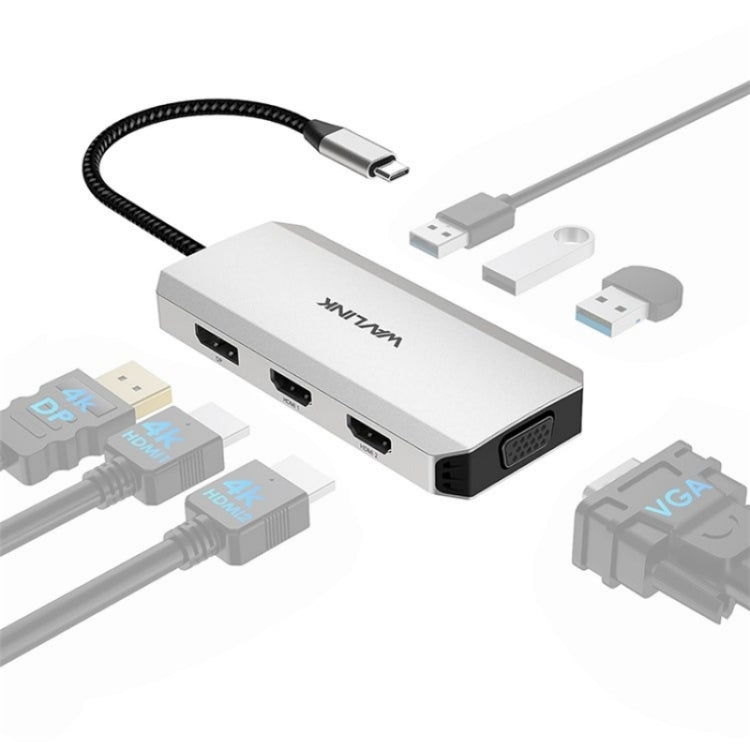 WAVLINK UMD304 Converter USB-C to Dual HD 4K 60Hz  HUB 7-in-1 Laptop Docking Station - USB HUB by WAVLINK | Online Shopping South Africa | PMC Jewellery | Buy Now Pay Later Mobicred