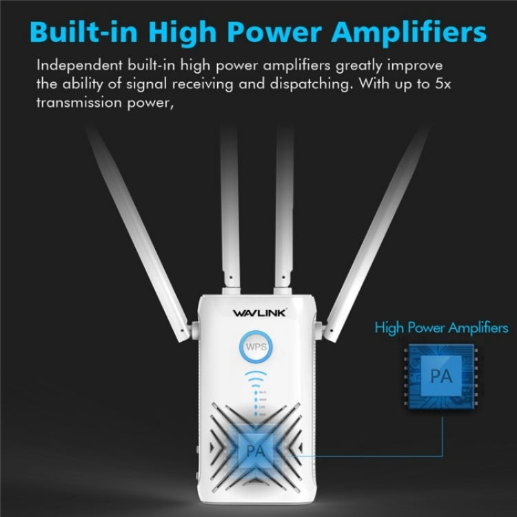 WAVLINK WN579X3 With 5dBi Antennas AC1200 Wireless Router 2.4G / 5G Dual Band WiFi Repeater, Plug:UK Plug - Wireless Routers by WAVLINK | Online Shopping South Africa | PMC Jewellery | Buy Now Pay Later Mobicred