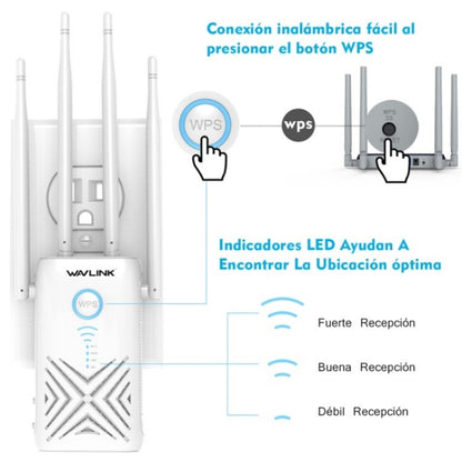 WAVLINK WN579X3 With 5dBi Antennas AC1200 Wireless Router 2.4G / 5G Dual Band WiFi Repeater, Plug:EU Plug - Wireless Routers by WAVLINK | Online Shopping South Africa | PMC Jewellery | Buy Now Pay Later Mobicred