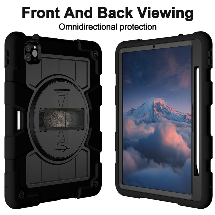 For iPad Pro 11 2024 Silicone Hybrid PC Shockproof Tablet Case with Shoulder Strap(Black) - iPad Pro 11 2024 Cases by PMC Jewellery | Online Shopping South Africa | PMC Jewellery | Buy Now Pay Later Mobicred