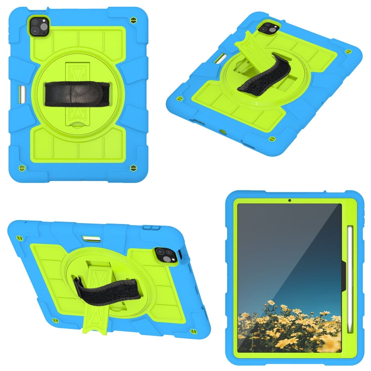 For iPad Pro 11 2024 Silicone Hybrid PC Shockproof Tablet Case with Shoulder Strap(Bluish-Green) - iPad Pro 11 2024 Cases by PMC Jewellery | Online Shopping South Africa | PMC Jewellery | Buy Now Pay Later Mobicred