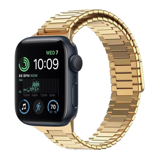 For Apple Watch SE 2022 40mm Bamboo Magnetic Stainless Steel Metal Watch Strap(Gold) - Watch Bands by PMC Jewellery | Online Shopping South Africa | PMC Jewellery