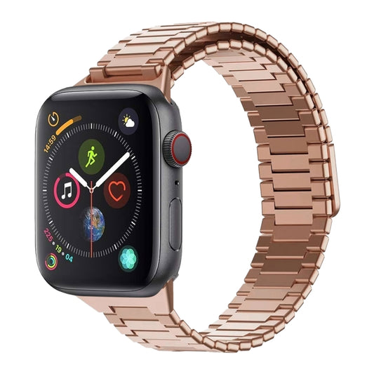 For Apple Watch Series 4 40mm Bamboo Magnetic Stainless Steel Metal Watch Strap(Rose Gold) - Watch Bands by PMC Jewellery | Online Shopping South Africa | PMC Jewellery