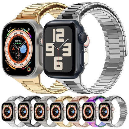 For Apple Watch Series 8 45mm Bamboo Magnetic Stainless Steel Metal Watch Strap(Black) - Watch Bands by PMC Jewellery | Online Shopping South Africa | PMC Jewellery