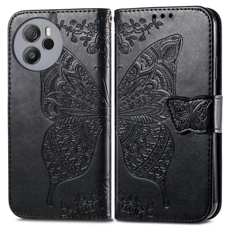 For Blackview Shark 8 Butterfly Love Flower Embossed Leather Phone Case(Black) - More Brand by PMC Jewellery | Online Shopping South Africa | PMC Jewellery | Buy Now Pay Later Mobicred