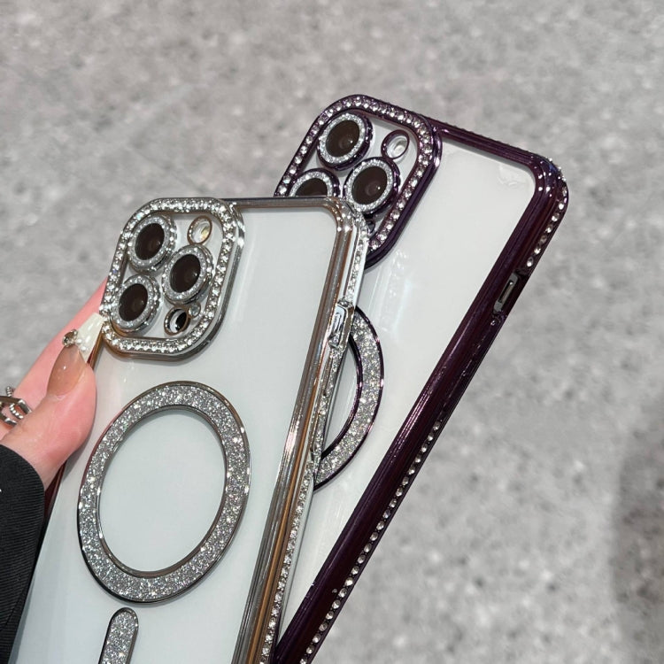 For iPhone 16 Plus Diamond Plated MagSafe TPU Phone Case(Purple) - iPhone 16 Plus Cases by PMC Jewellery | Online Shopping South Africa | PMC Jewellery | Buy Now Pay Later Mobicred