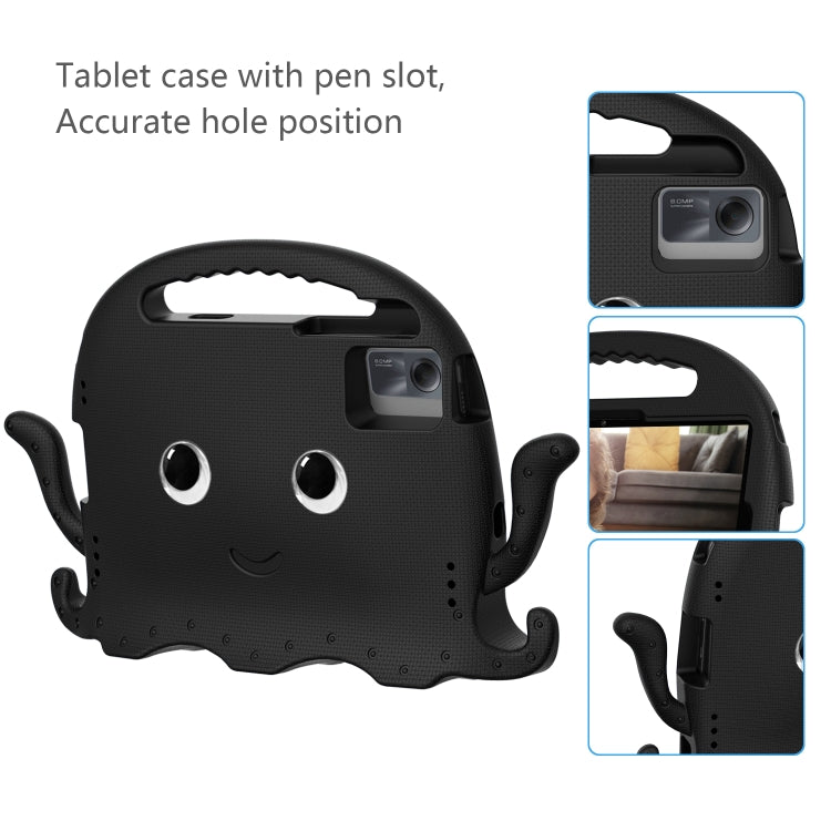 For Samsung Galaxy Tab S9 / S9 FE / S7 / S8 Octopus Style EVA Hybrid PC Shockproof Tablet Case with Strap(Black) - Galaxy Tab S9 Cases by PMC Jewellery | Online Shopping South Africa | PMC Jewellery | Buy Now Pay Later Mobicred