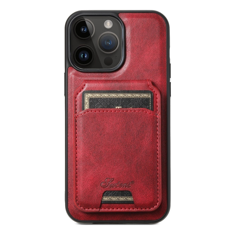 For iPhone 13 Pro Max Suteni H15 MagSafe Oil Eax Leather Detachable Wallet Back Phone Case(Red) - iPhone 13 Pro Max Cases by Suteni | Online Shopping South Africa | PMC Jewellery | Buy Now Pay Later Mobicred