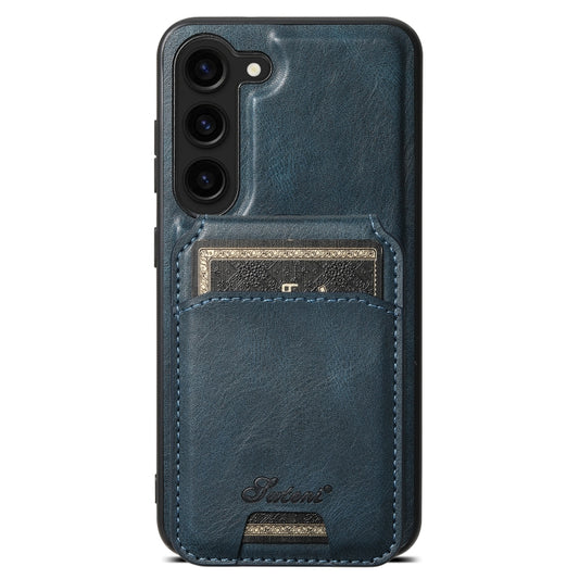 For Samsung Galaxy S24 5G Suteni H15 MagSafe Oil Eax Leather Detachable Wallet Back Phone Case(Blue) - Galaxy S24 5G Cases by Suteni | Online Shopping South Africa | PMC Jewellery