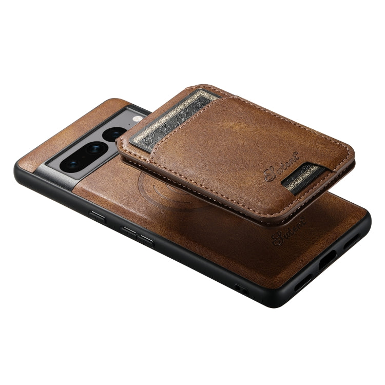 For Google Pixel 8 Pro Suteni H15 Oil Eax Leather Detachable Wallet Back Phone Case(Brown) - Google Cases by Suteni | Online Shopping South Africa | PMC Jewellery | Buy Now Pay Later Mobicred