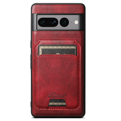 For Google Pixel 8 Pro Suteni H15 Oil Eax Leather Detachable Wallet Back Phone Case(Red) - Google Cases by Suteni | Online Shopping South Africa | PMC Jewellery | Buy Now Pay Later Mobicred