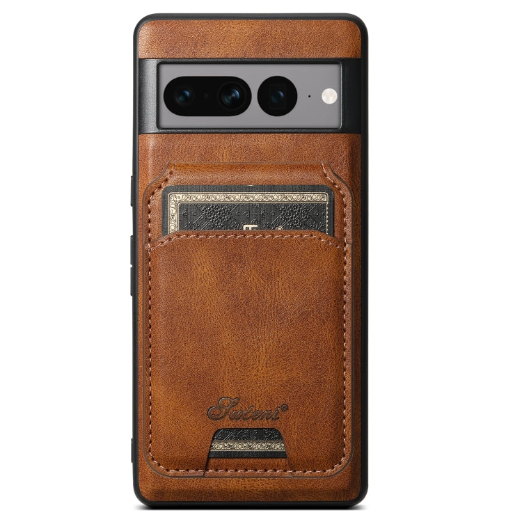 For Google Pixel 8a Suteni H15 Oil Eax Leather Detachable Wallet Back Phone Case(Brown) - Google Cases by Suteni | Online Shopping South Africa | PMC Jewellery | Buy Now Pay Later Mobicred