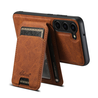 For Samsung Galaxy S24 5G Suteni H16 Litchi Texture Leather Detachable Wallet Back Phone Case(Brown) - Galaxy S24 5G Cases by Suteni | Online Shopping South Africa | PMC Jewellery | Buy Now Pay Later Mobicred