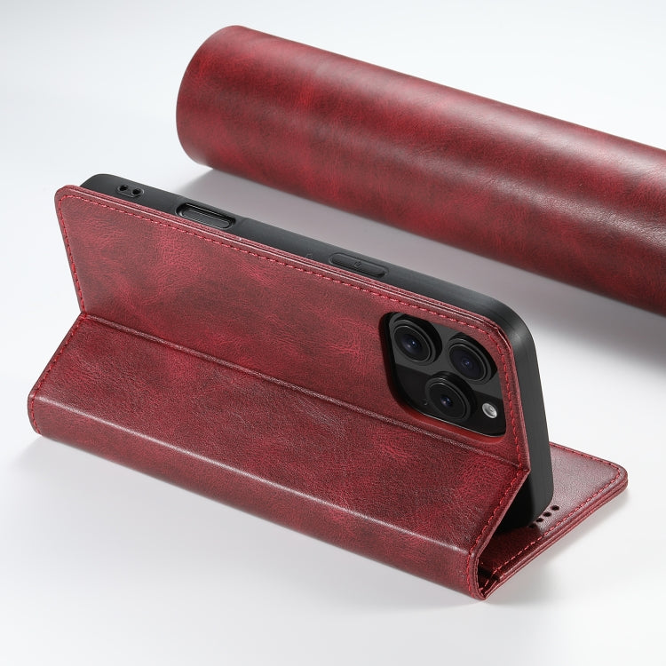 For iPhone 16 Pro Max Suteni J02 Oil Wax Wallet Leather Phone Case(Red) - iPhone 16 Pro Max Cases by Suteni | Online Shopping South Africa | PMC Jewellery | Buy Now Pay Later Mobicred