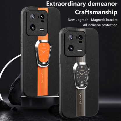 For Xiaomi 13 Pro Magnetic Litchi Leather Back Phone Case with Holder(Black) - 13 Pro Cases by PMC Jewellery | Online Shopping South Africa | PMC Jewellery | Buy Now Pay Later Mobicred