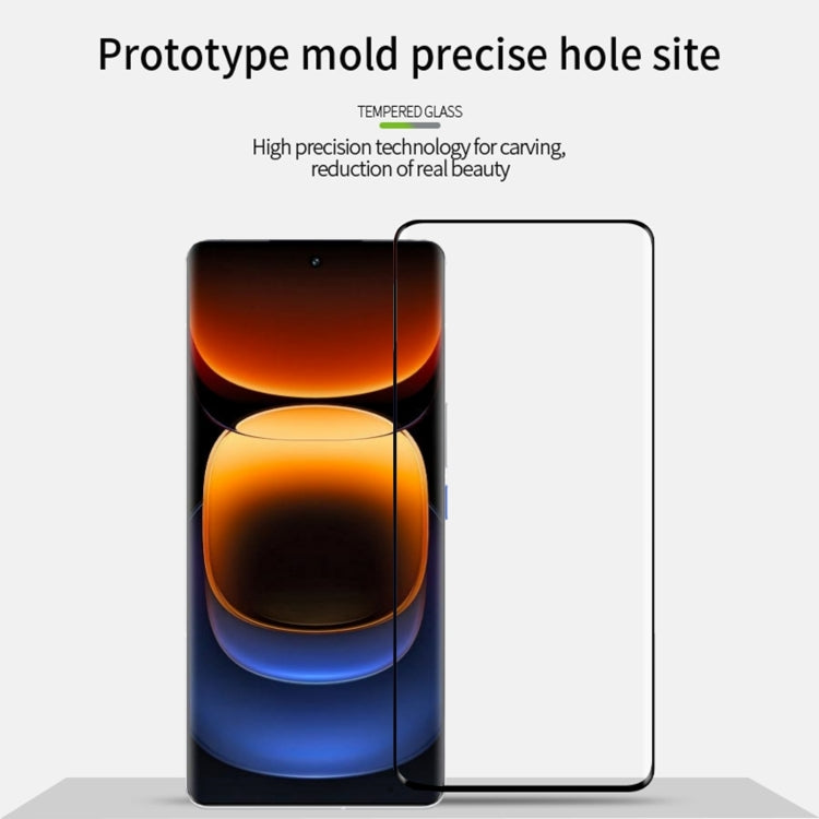 For vivo iQOO 12 Pro PINWUYO 9H 3D Hot Bending Tempered Glass Film(Black) - iQOO 12 Pro Tempered Glass by PINWUYO | Online Shopping South Africa | PMC Jewellery | Buy Now Pay Later Mobicred