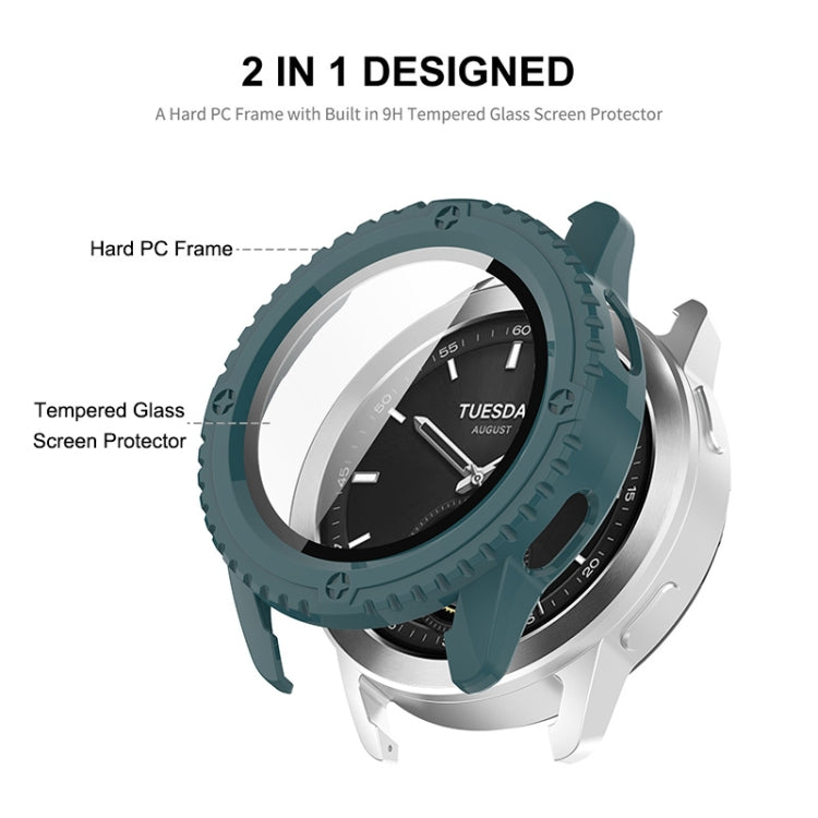 For Xiaomi Watch S3 ENKAY Hat-Prince Full Coverage PC + Tempered Glass Film Integrated Watch Case(Dark Green) - Watch Cases by ENKAY | Online Shopping South Africa | PMC Jewellery | Buy Now Pay Later Mobicred