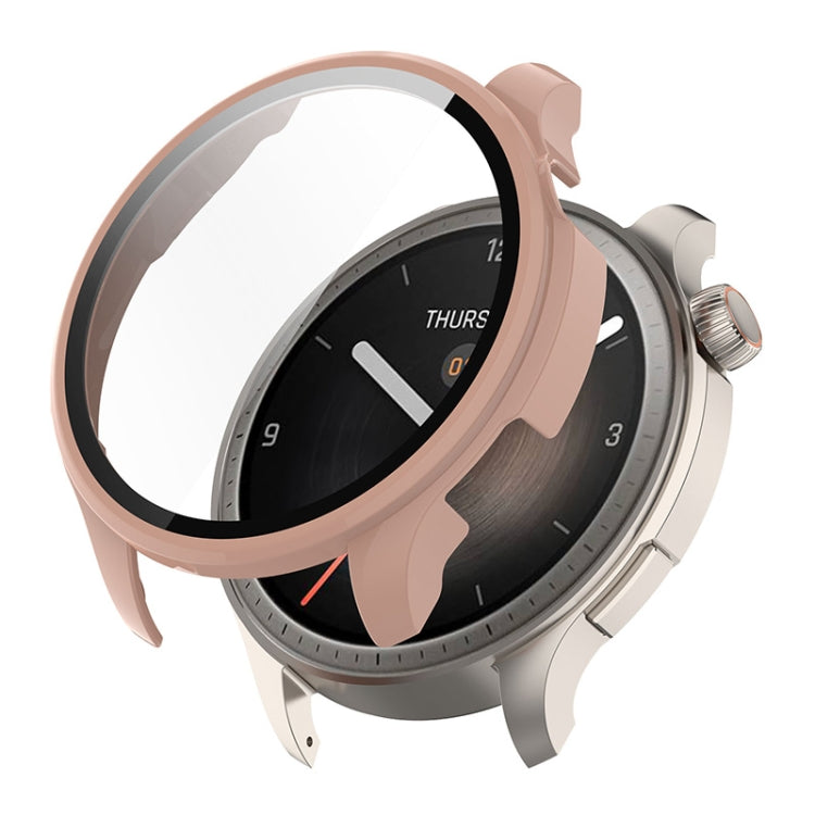 For Amazfit Balance A2286 ENKAY Hat-Prince Full Coverage Tempered Glass Film Integrated PC Watch Case(Pink) - Watch Cases by ENKAY | Online Shopping South Africa | PMC Jewellery | Buy Now Pay Later Mobicred