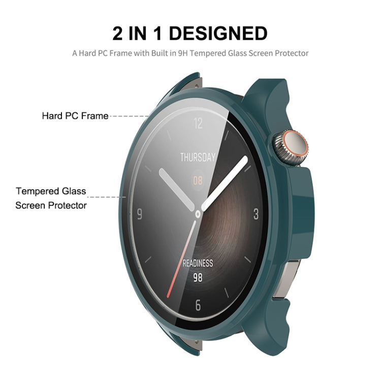 For Amazfit Balance A2286 ENKAY Hat-Prince Full Coverage Tempered Glass Film Integrated PC Watch Case(Black) - Watch Cases by ENKAY | Online Shopping South Africa | PMC Jewellery | Buy Now Pay Later Mobicred