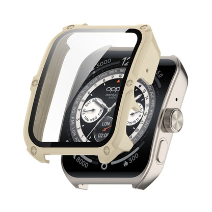 For OPPO Watch 4 Pro ENKAY Hat-Prince Full Coverage PC + Tempered Glass Film Integrated Watch Case(Ivory White) - Watch Case by ENKAY | Online Shopping South Africa | PMC Jewellery | Buy Now Pay Later Mobicred