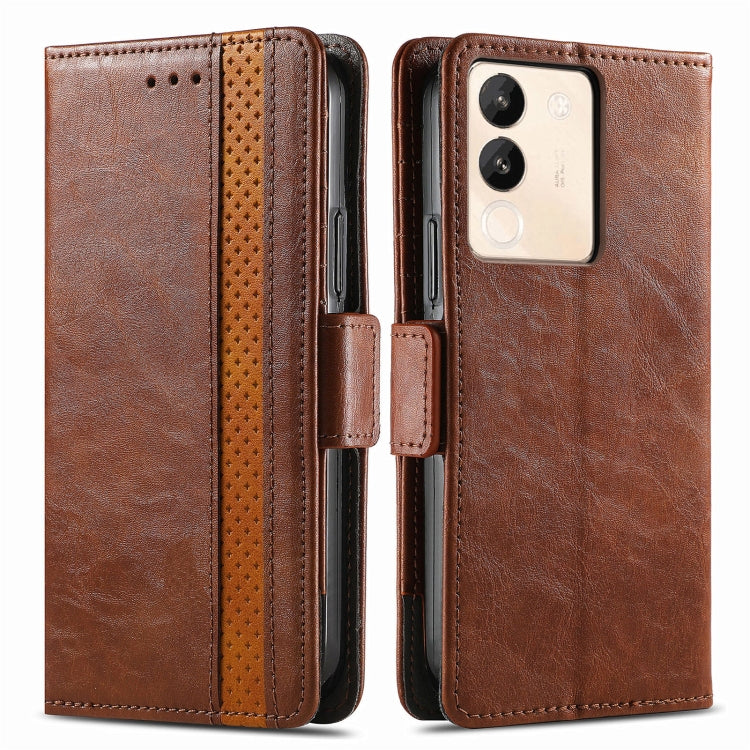 For vivo X100 Pro CaseNeo Splicing Dual Magnetic Buckle Leather Phone Case(Brown) - X100 Pro Cases by imak | Online Shopping South Africa | PMC Jewellery | Buy Now Pay Later Mobicred