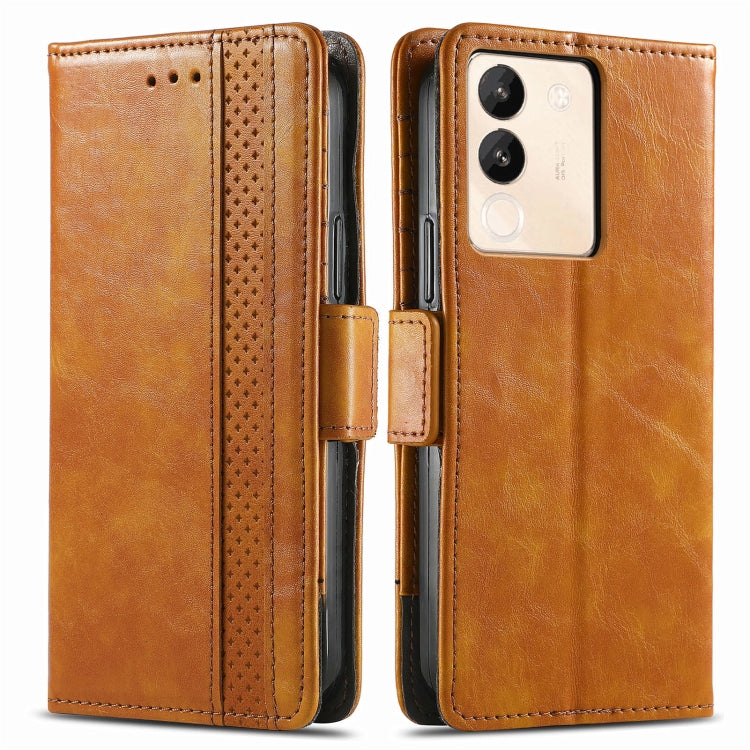 For vivo X100 Pro CaseNeo Splicing Dual Magnetic Buckle Leather Phone Case(Khaki) - X100 Pro Cases by imak | Online Shopping South Africa | PMC Jewellery | Buy Now Pay Later Mobicred