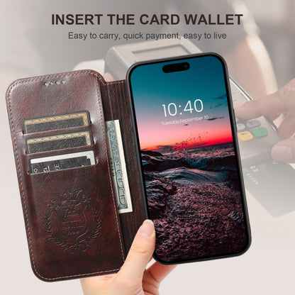 For iPhone 15 Plus Suteni J05 Leather Magnetic MagSafe Phone Case(Brown) - iPhone 15 Plus Cases by Suteni | Online Shopping South Africa | PMC Jewellery | Buy Now Pay Later Mobicred