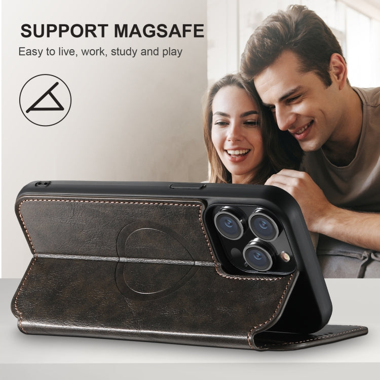 For iPhone 16 Pro Max Suteni J05 Leather Magnetic MagSafe Phone Case(Black) - iPhone 16 Pro Max Cases by Suteni | Online Shopping South Africa | PMC Jewellery | Buy Now Pay Later Mobicred