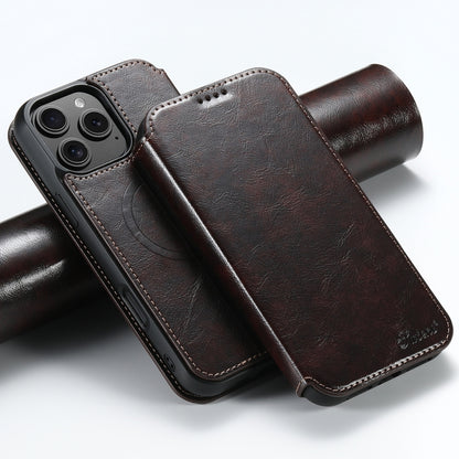 For iPhone 16 Pro Max Suteni J05 Leather Magnetic MagSafe Phone Case(Brown) - iPhone 16 Pro Max Cases by Suteni | Online Shopping South Africa | PMC Jewellery | Buy Now Pay Later Mobicred