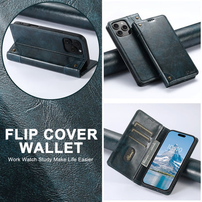 For iPhone 16 Plus Suteni Baroque Calf Texture Buckle Wallet Leather Phone Case(Blue) - iPhone 16 Plus Cases by Suteni | Online Shopping South Africa | PMC Jewellery | Buy Now Pay Later Mobicred