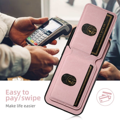 For iPhone 16 Suteni H02 Litchi Leather Card Wallet Stand Back Phone Case(Pink) - iPhone 16 Cases by Suteni | Online Shopping South Africa | PMC Jewellery | Buy Now Pay Later Mobicred