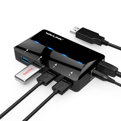 WAVLINK WL-UH3042P1 2.4A Fast Charging Adapter for Keyboard Mouse 4-Port USB3.0 HUB(AU Plug) - USB 3.0 HUB by WAVLINK | Online Shopping South Africa | PMC Jewellery | Buy Now Pay Later Mobicred